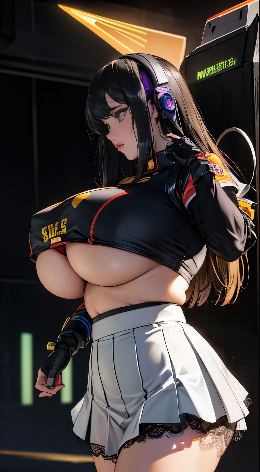 ((best qualityer)), ((master part)), (highy detailed:1.3), ..3d, comely, (cyber punk:1.6), in space, nebula, (holding_missiles:1.3), laser, (1Female lock:1.3), , facing the public, Ojo Ablaze, fully body, (flying, to descend, dynamic, motion-blur: 1.4), (Huge mech wings: 1.6), staring overhead, Ablaze_Ojo, Mecha, panorama, the bottom is the earth, nebula, space, particuls, reality, HDR (high-range dynamics), ray tracing, nvidia RTX, super resolution, Irreal 5, underground dispersal, PBR Textures, Post-processing, Anisotropic filtering, Depth of field, Maximum clarity and clarity, Multilayer textures, Albedo and Specular maps, Surface shading, Accurate simulation of light-material interaction, perfectly proportioned, octane rendering, two tone lighting, large aperture, Low ISO, White balance, rule of thirds, 8K BRUT, Efficient Sub-Pixel, subpixel volume product, (best qualityer),(Japanese:0.5),(korean:0.8), (Liu Yifei:1.5) long hair, (large breasted:1.2),(underboob:1.5), (white transparent lace mini skirt:1.5)