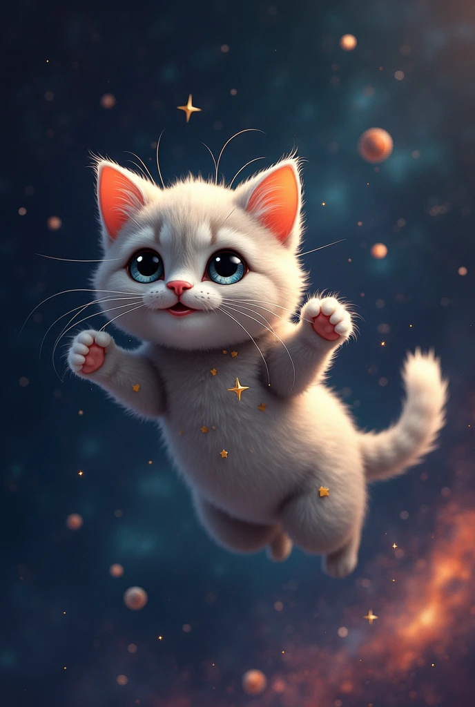 Draw a cute space cat
