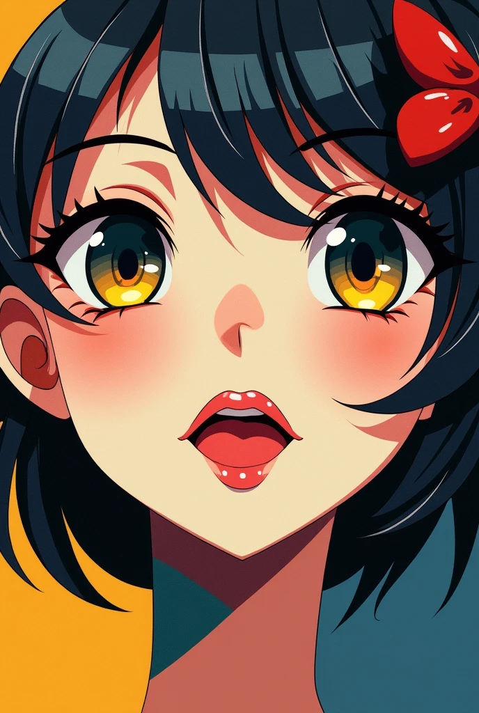 an anime waifu face in cubism art