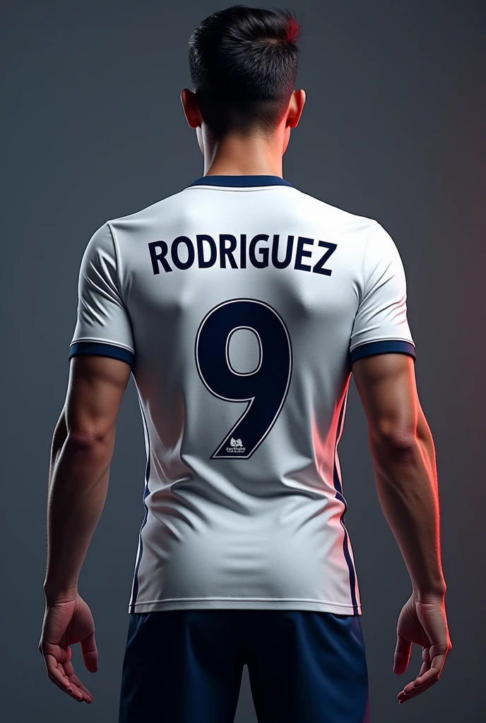 A Tottenham 2022 football shirt/2023 third kit that says Rodriguez 9
