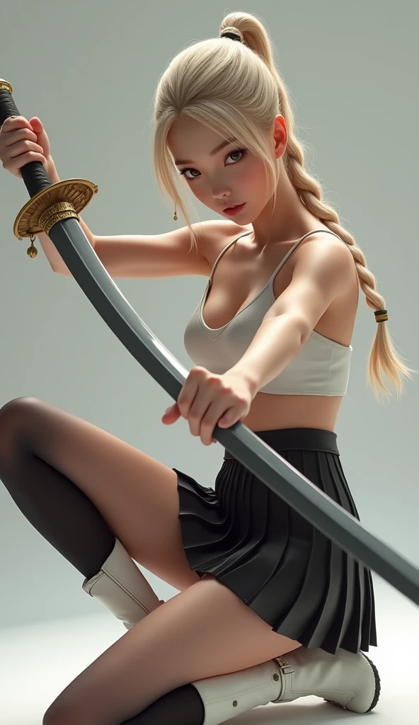 "Blonde Japanese woman, resembling Happy Sakura, elegant and captivating appearance, intricate details, high quality, (luxury:1.4), ultra-realistic 8K, perfect face, beautiful expression, beautiful eyes, blonde hair, model pose, ultra-realistic 4K, highest image quality, natural light, natural background, stylish clothing, professional artwork, modern style, clean and sophisticated look, holding a microphone and singing, female DJ wearing headphones, operating music equipment" "Blurry image, low resolution, unnatural pose, unbalanced face, noise, excessive editing, inappropriate lighting, anime style, cartoon style, non-realistic texture, excessive saturation, artificial expression, abnormal proportions, unnatural background, low-quality details"