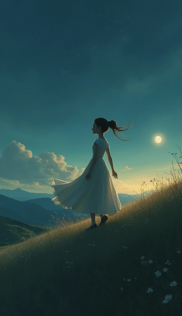 One night, A named Clara with her hair up heard her name clearly and decided to follow the wind up the hill..