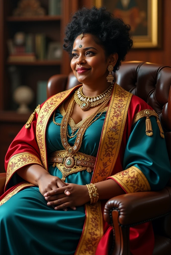 Wearing full body Academic regalia wealthy sri lankan beautiful girl(her head size very
big breasts and butt) sit in chair