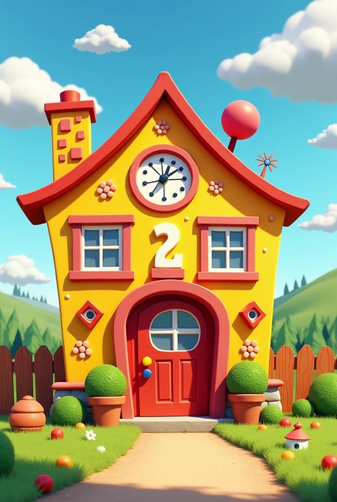 Front of the pixar style kindergarten building