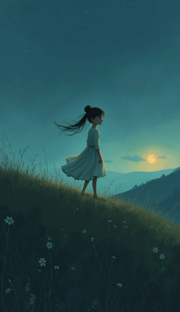 One night, A named Clara with her hair up heard her name clearly and decided to follow the wind up the hill..