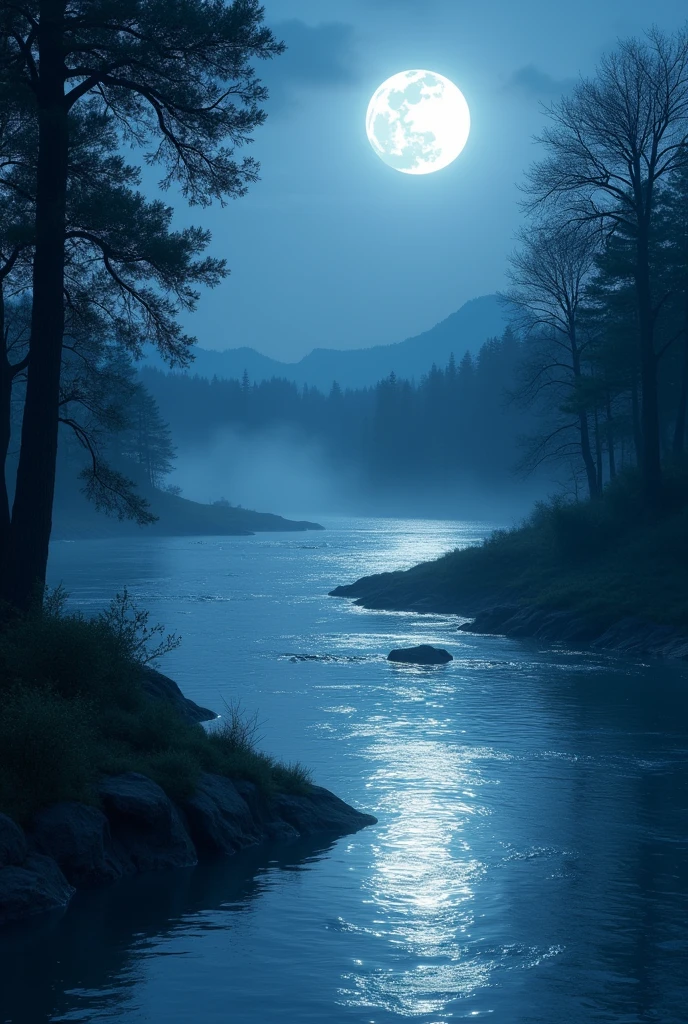 River at night
