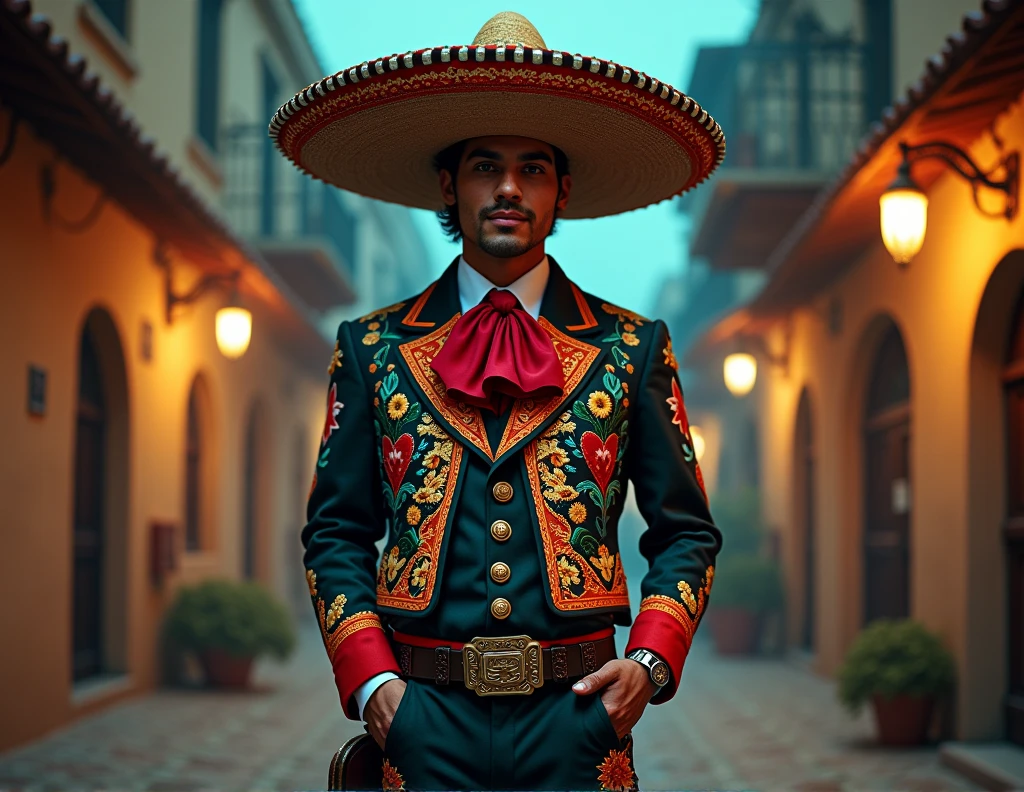 The Doctor is dressed as a mariachi 