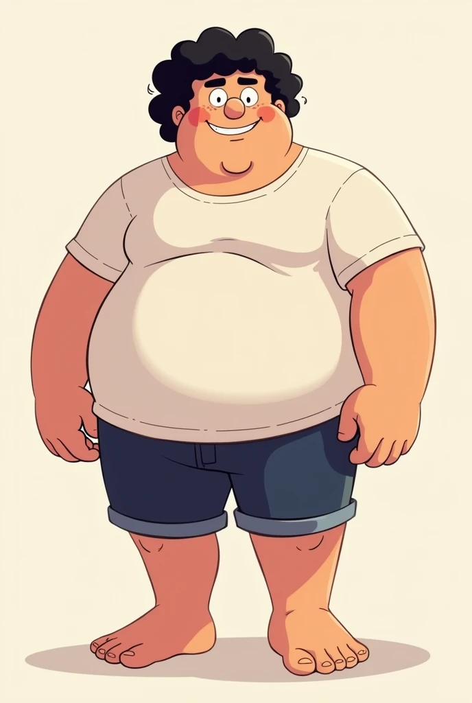 create a full body chubby man steven universe but take off his shoes