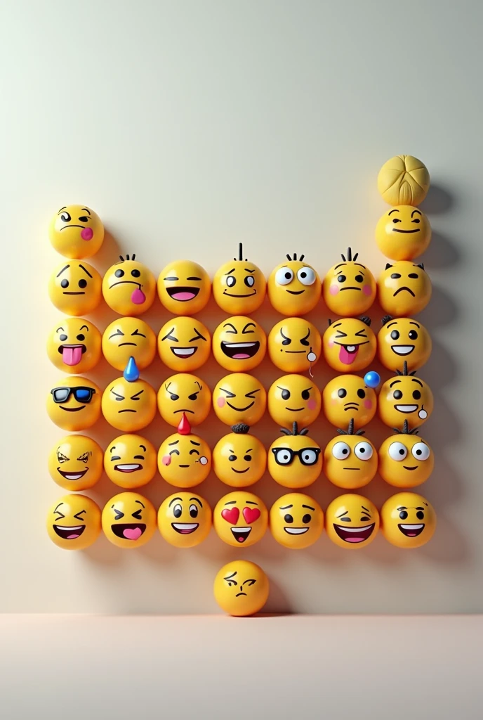 Realistic emoji periodic table,The emojis in the periodic table square and the periodic table symbol are equal to the periodic table