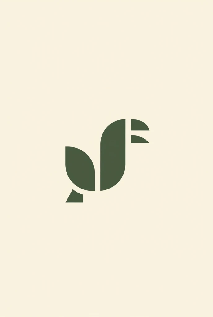 Create a minimalistic and abstract imagotype for 'Ecotucan,' an eco-friendly bag brand. Focus on a simple, abstract representation of a toucan, subtly incorporating ecological elements like a leaf. The design should be clean, with emphasis on minimalism. Use Gestalt principles such as figure-ground relationship and closure to ensure the image remains abstract yet clearly represents both a toucan and an eco-friendly symbol.
