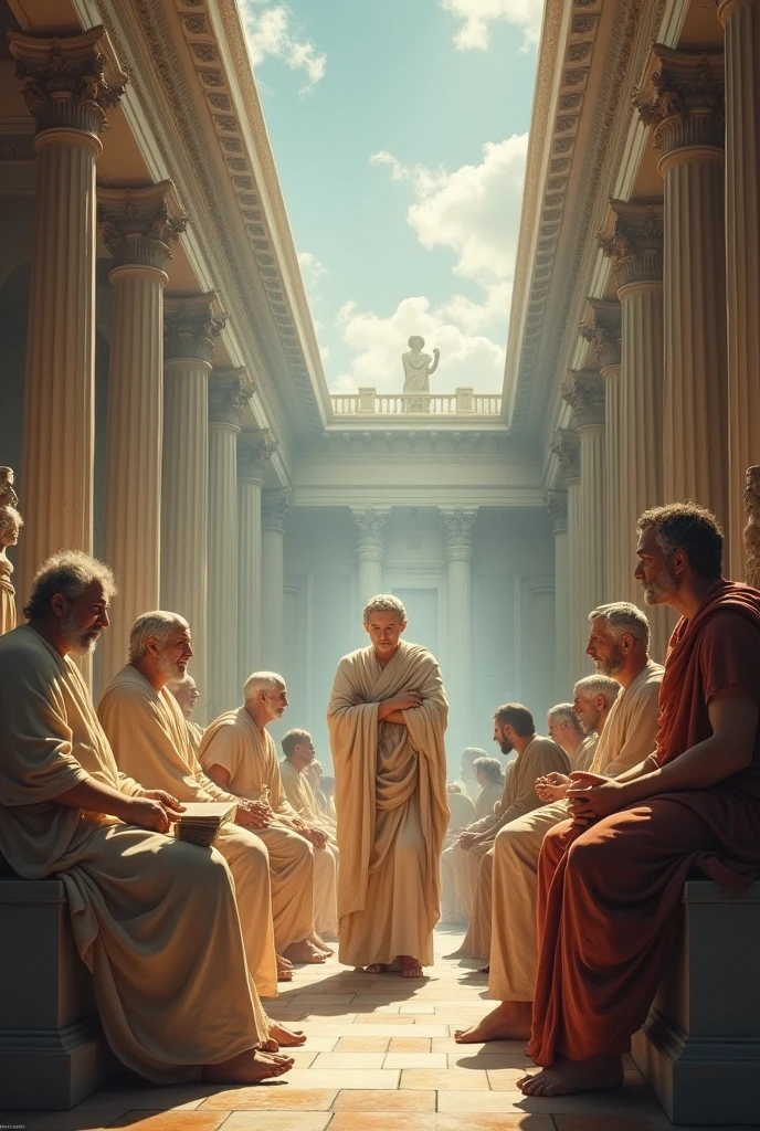 An image that represents history, the tradition or influence of philosophy on culture.
