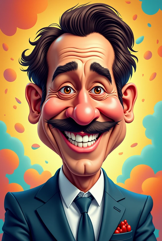 Silvio Santos in caricature style