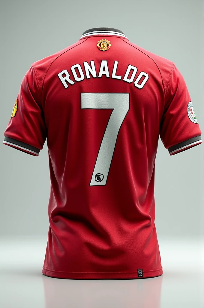 Create an image of Cristiano Ronaldo's Manchester United shirt that says Victor Manuel CR and has the number 7