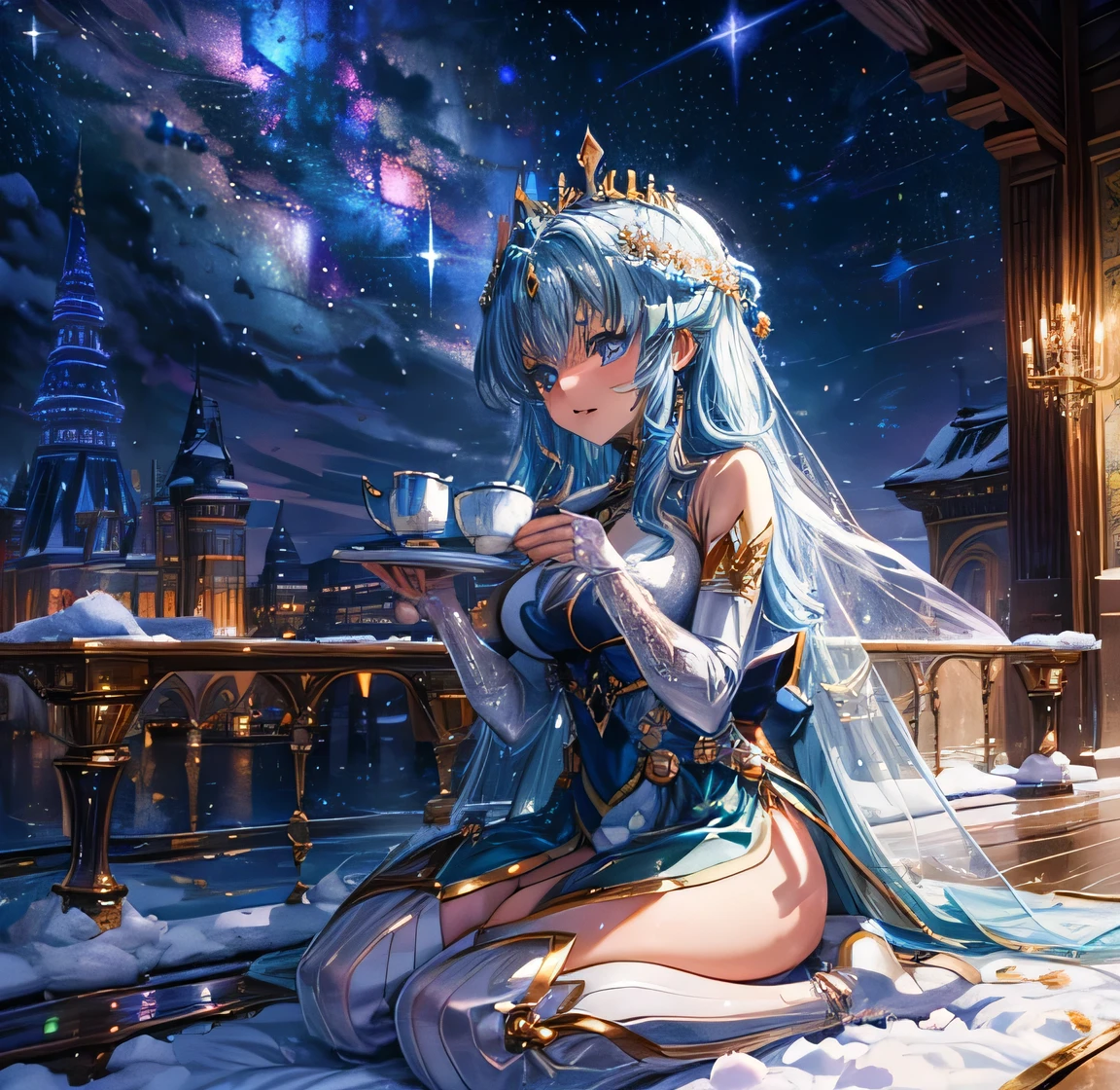 Saint Seiya pandora Heinstein Castle Milky Way Galaxy Royal Road 12 Seiza Snow Scene terrace tea time