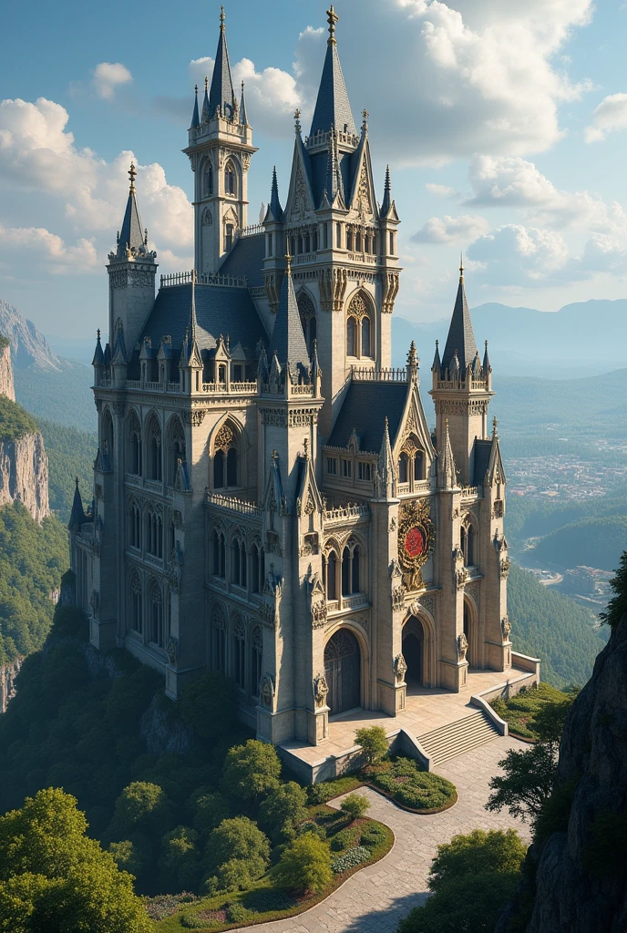 Mix the French and Spanish Baroque style with the Germanic Gothic style in a castle worthy of the emperor of Europe