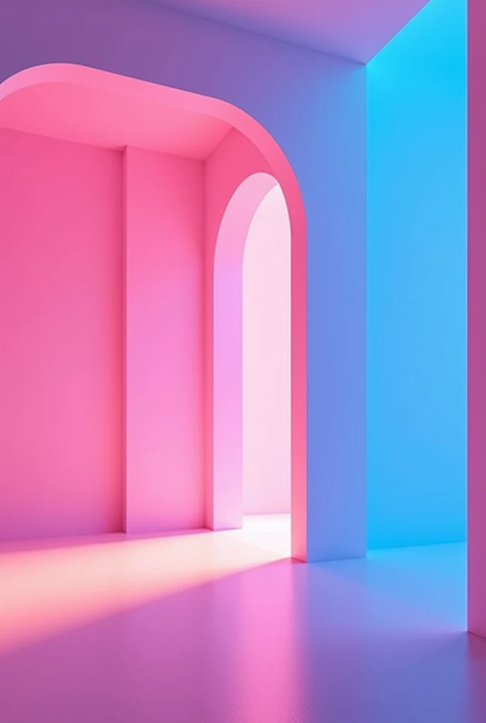 A space with left side pink and right is blue