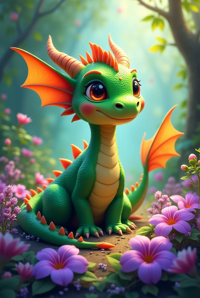 Happy dragon with lots of Mariana ,Green and purple