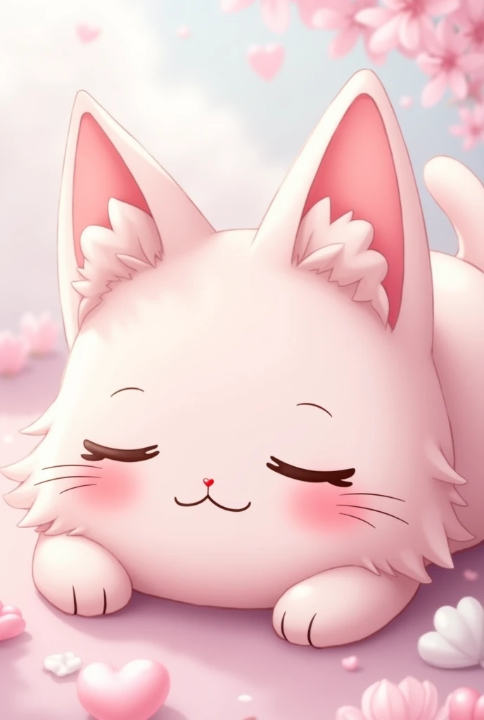  anime style cat ears with cute and pink theme