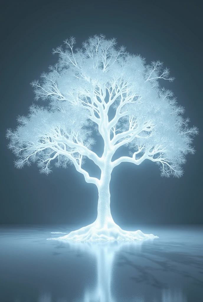 floating tree made of white light
