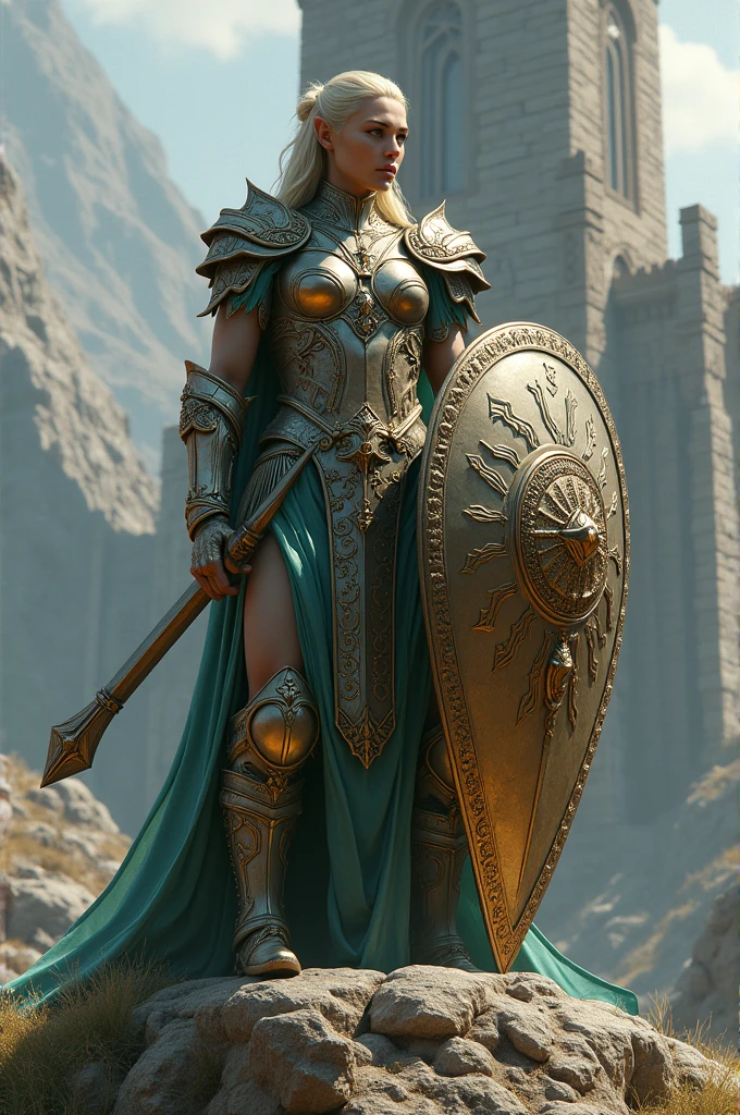 Elf warrior shield tower