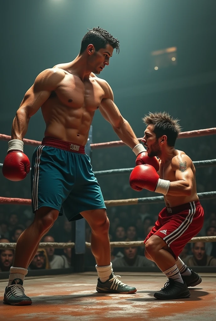 Cr7 boxing with dwarf messi