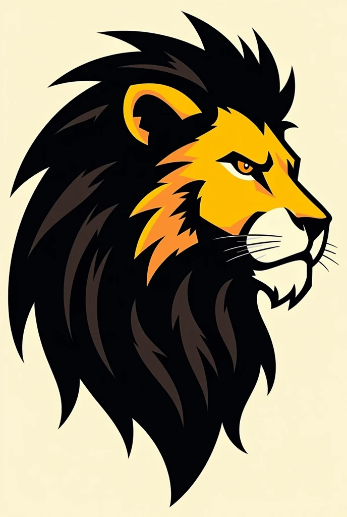 Pictogram Lion in profile Orange eyes with yellow, black pupil Imposing