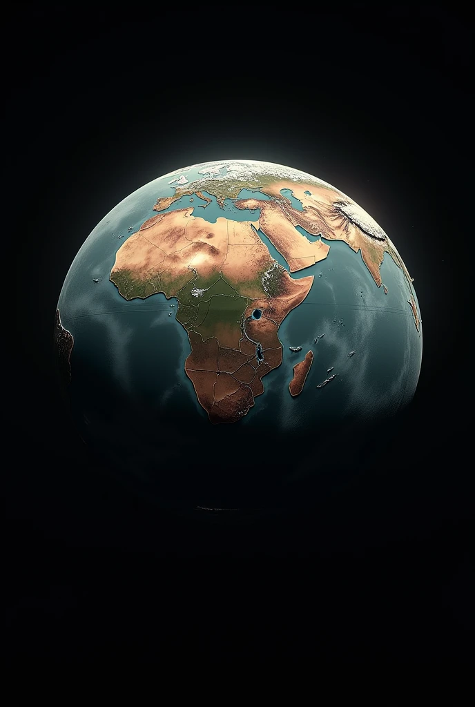 Make me a picture of planet earth without water