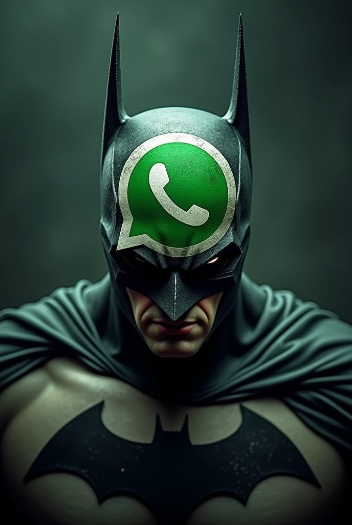 WhatsApp logo, from the Batman mask
