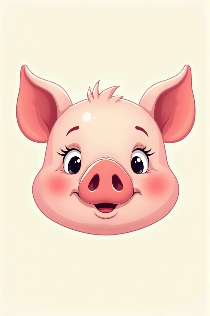 Create cartoon piglet Only the face