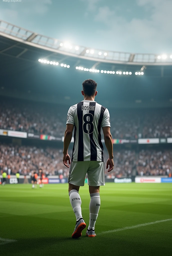 fictional player "Luca Rossi" retiring from Juventus at the age of 29 and number 8