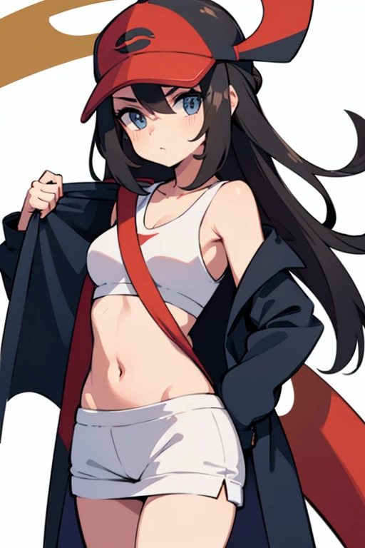 1girl in, RO1, Hair buns, blue eyess, Twin-tailed, Visor Cap, panthyhose, undergarment、White underwear、white panty、String panties、White bra, Pink ribbon, wrist watch, middlebreast, natta