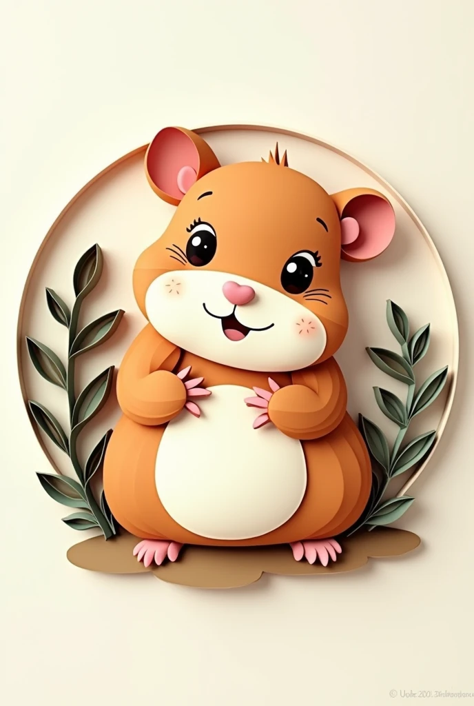 Make a quilling circle out of chubby and tender hamster paper, but the quilling should be its cheeks, hands and body, not so difficult to make circles.