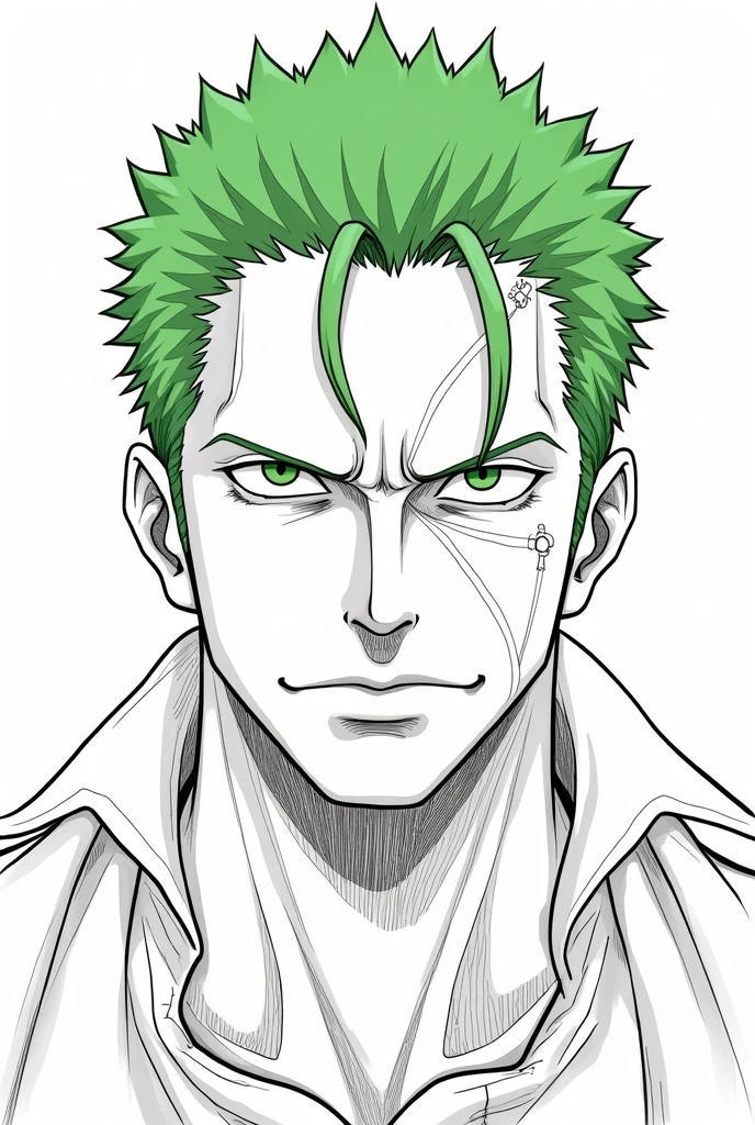zoro bust line art for illustration