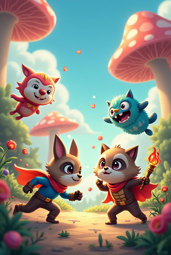 Cute heroes and cute monsters are enemies