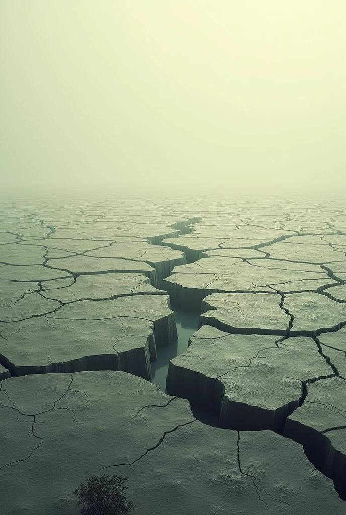 Make me a picture of the earth with a simple drawing of a future where humanity finished off the water (H²O)