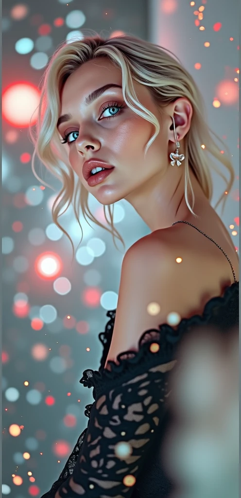 1girl, beautiful face, ((white eyes)), sexy pose, Red moon in the background, stars, space, (lightroom:1.13), soft light, (natural skin texture:1.2), (hyperrealism:1.2), sharp focus, focused,[[realistic]]