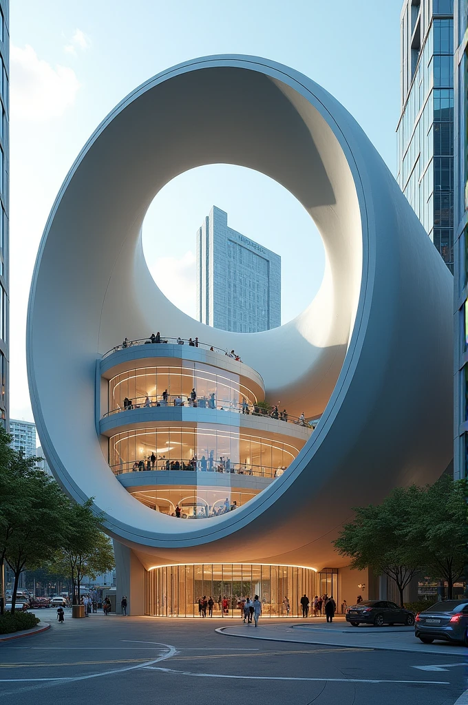 Create a modern circular building