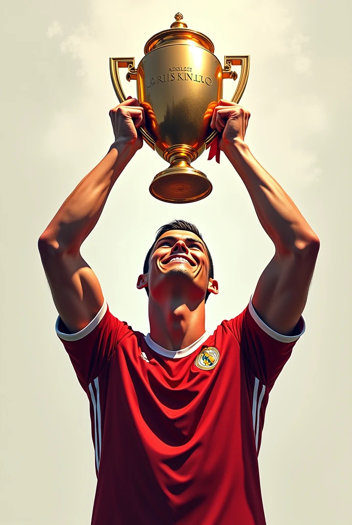 cristiano ronaldo;with these trophies,levant les mains