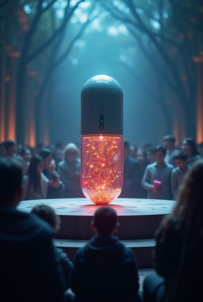 a remedy in capsule form being exposed to the whole world