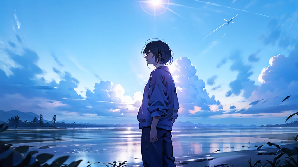 Opening:
A letra: You forgot about love....
Image Tips: Close-up shot of a person standing alone on a scenic viewing platform, Staring into the distance, With a melancholy expression. Gloomy sky, 反映A letra的情绪.
