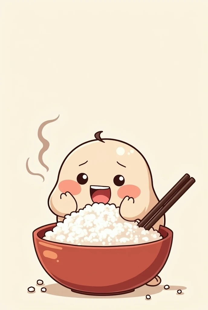 Chibi eating eating rice