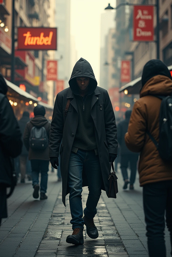 people stealing on the street, during the day