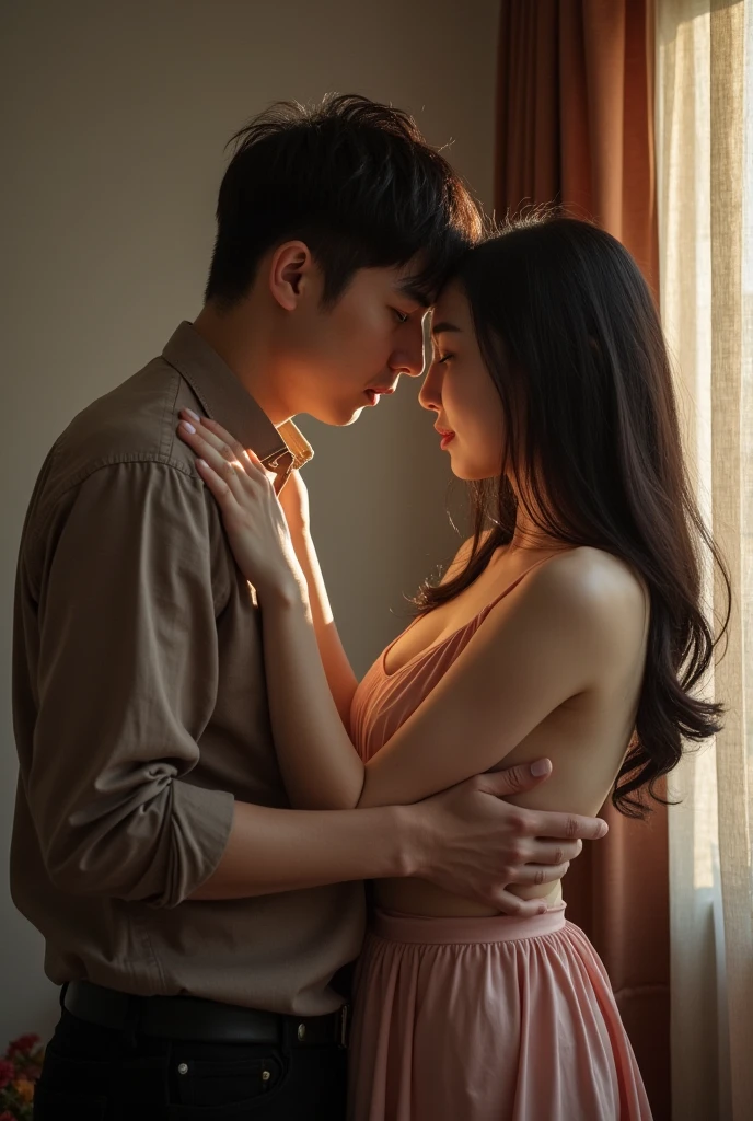 A Korean man enter his finger in Korean girl ass