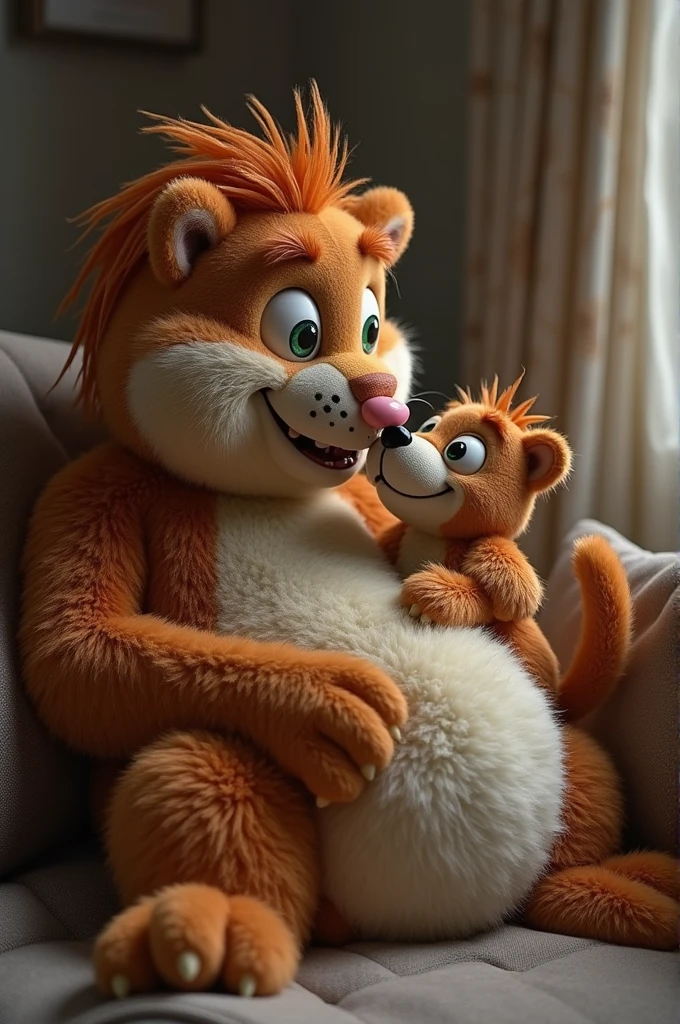 Furry with big tits sucking dick