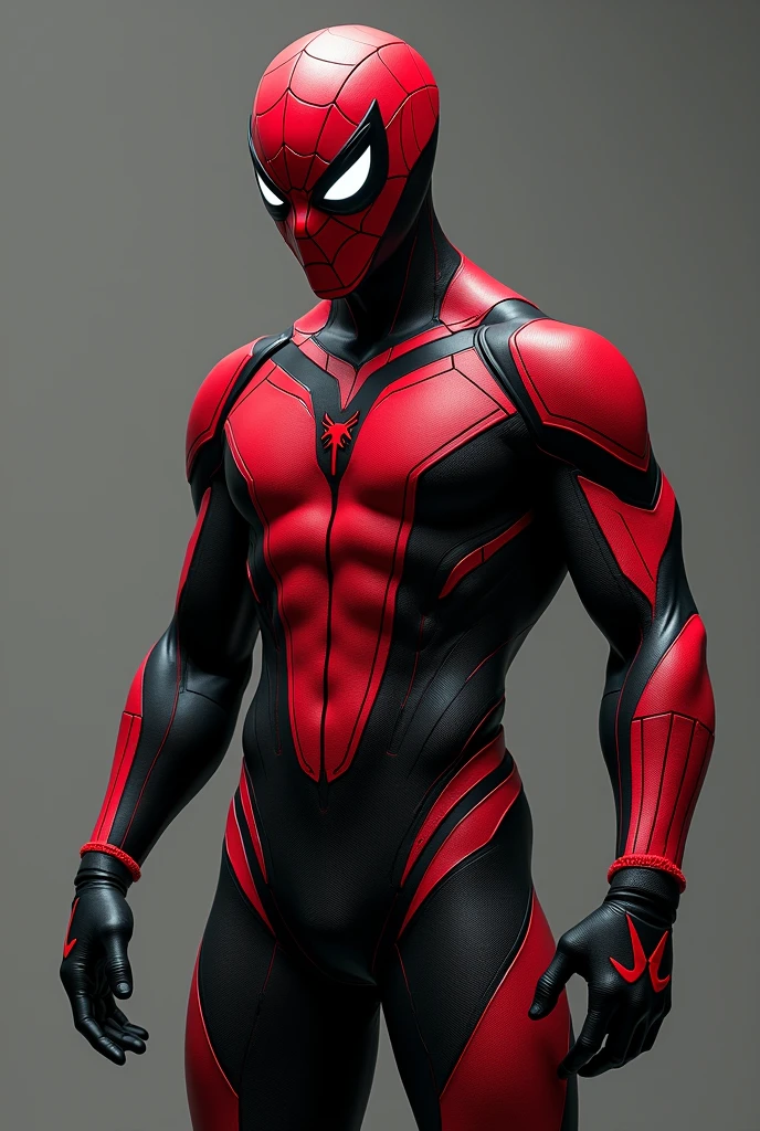 *don't show his muscles too much

- **Primary Colors:** The Cicakman suit features a combination of red and black, red as the dominant color. Bright black accents highlight areas such as the arms, legs, and the center of the chest, giving it an aggressive and energetic look.

- **Texture:** The suit has a texture resembling gecko scales, smooth yet giving off a subtle shimmer when hit by light, adding depth and dimension to the design.

- **Mask:** The mask covers the entire face with a predominantly red color. The eye lenses are pitch white, enhancing the mysterious and intimidating appearance. black lines flow from the sides of the mask down to the neck, adding a futuristic touch.

- **Logo:** There is a minimalist black gecko logo in the center of the chest, standing out against the black background of the suit.

- **Overall Design:** The suit features an asymmetrical design, with black accents distributed dynamically to create a sense of movement and energy. The hands and feet are equipped with special grips, allowing Cicakman to easily climb smooth surfaces.

- **Material:** The suit is made from flexible yet highly durable nano-fiber material, offering protection from enemy attacks while allowing quick and agile movements.

- **Lighting Effect:** Certain parts of the suit, especially the red accents, have a glowing effect that can light up in the dark, adding a dramatic and intimidating element.

This description is ready for generating an image of Cicakman's suit using AI.