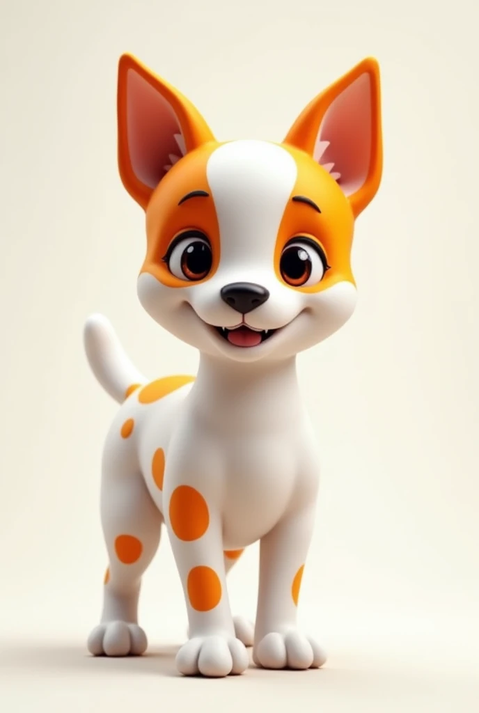 Small Pincher Dog, white with orange spots