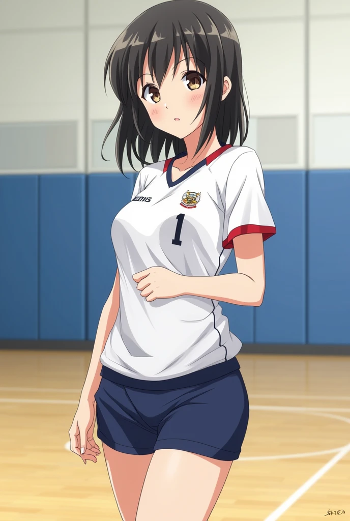 <lora:adjusting_clothes_ass_v0.1:1> adjusting clothes, 
from behind.
cute face, kawaii, cute, very big eyes, Aesthetic Anime Eyes, small face,
(8k,  masterpiece, best quality, high resolution:1.3),
huge breasts, brown eyes, 
buruma, gym shirt,
1girl, solo,  <lora:school_gym_v0.1:0.6> school gym,