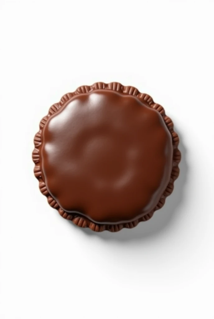A Nutella cookie on a white background, The cookie should be round and without design