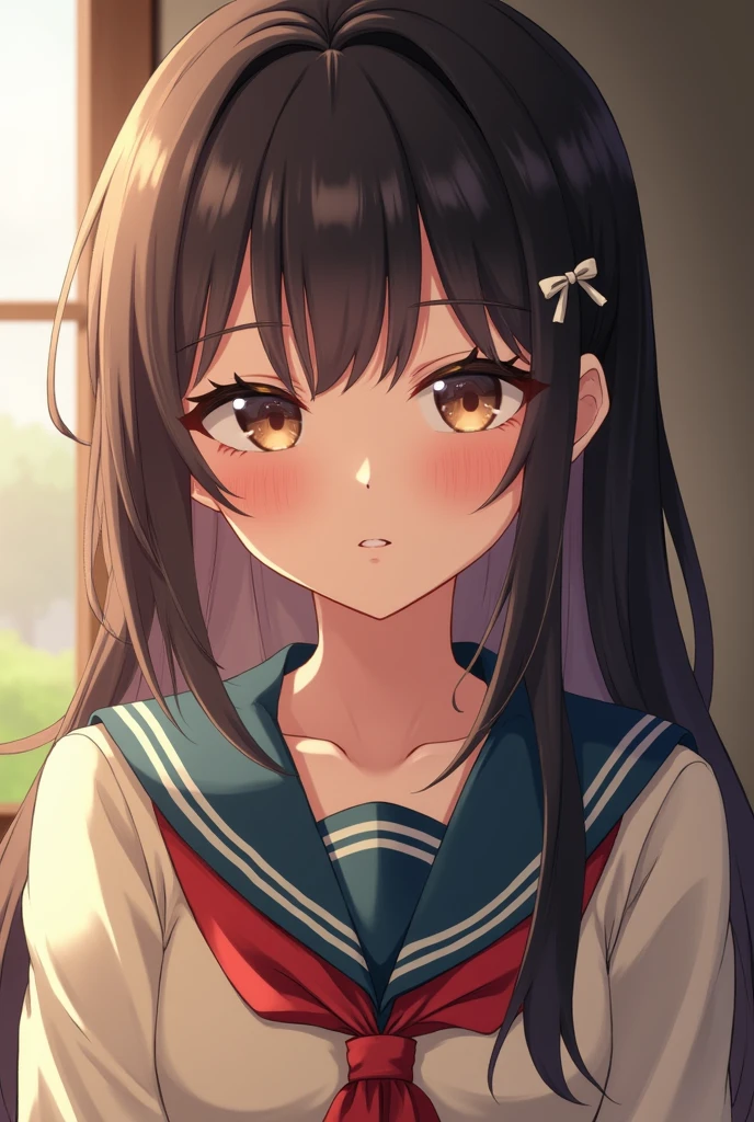 Realistic photos、Pay attention to the cute high school girl's face