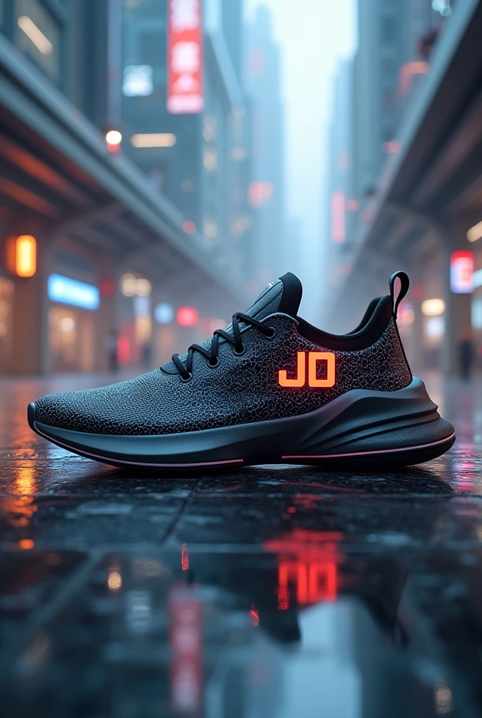 Futuristic sneaker with the initial jd